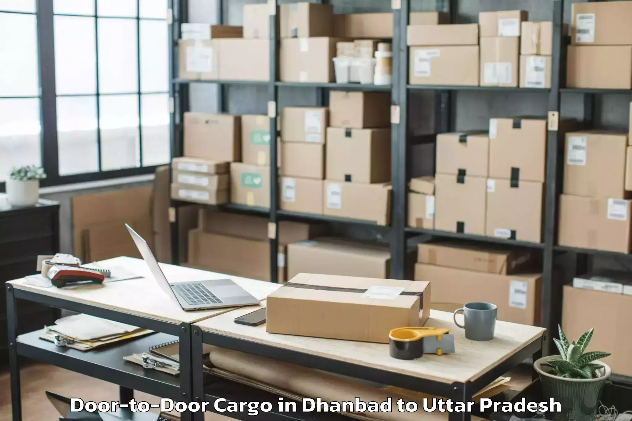 Top Dhanbad to Pilkhua Door To Door Cargo Available